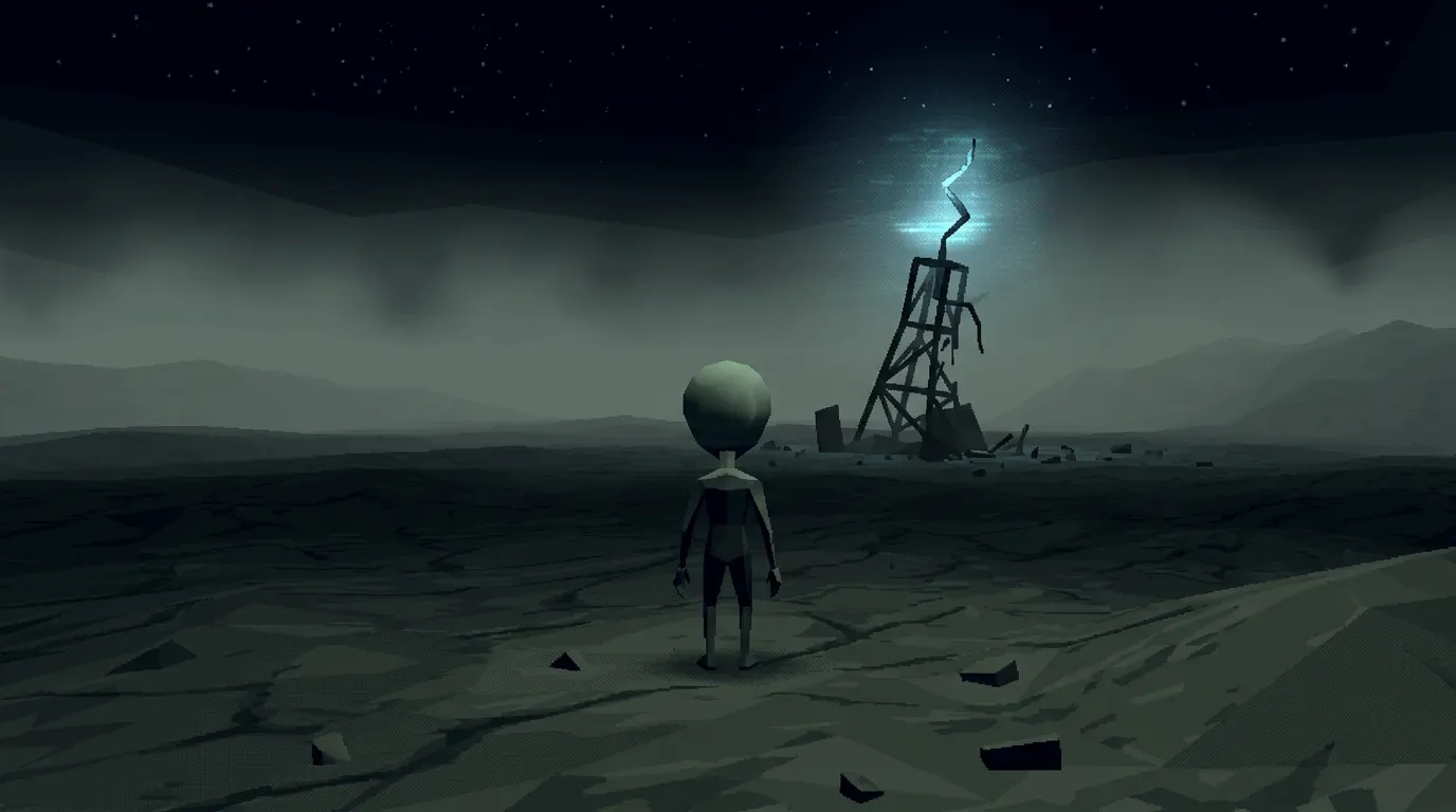 Retro low-poly alien from the OXAKO world